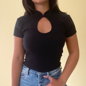Black Keyhole Top